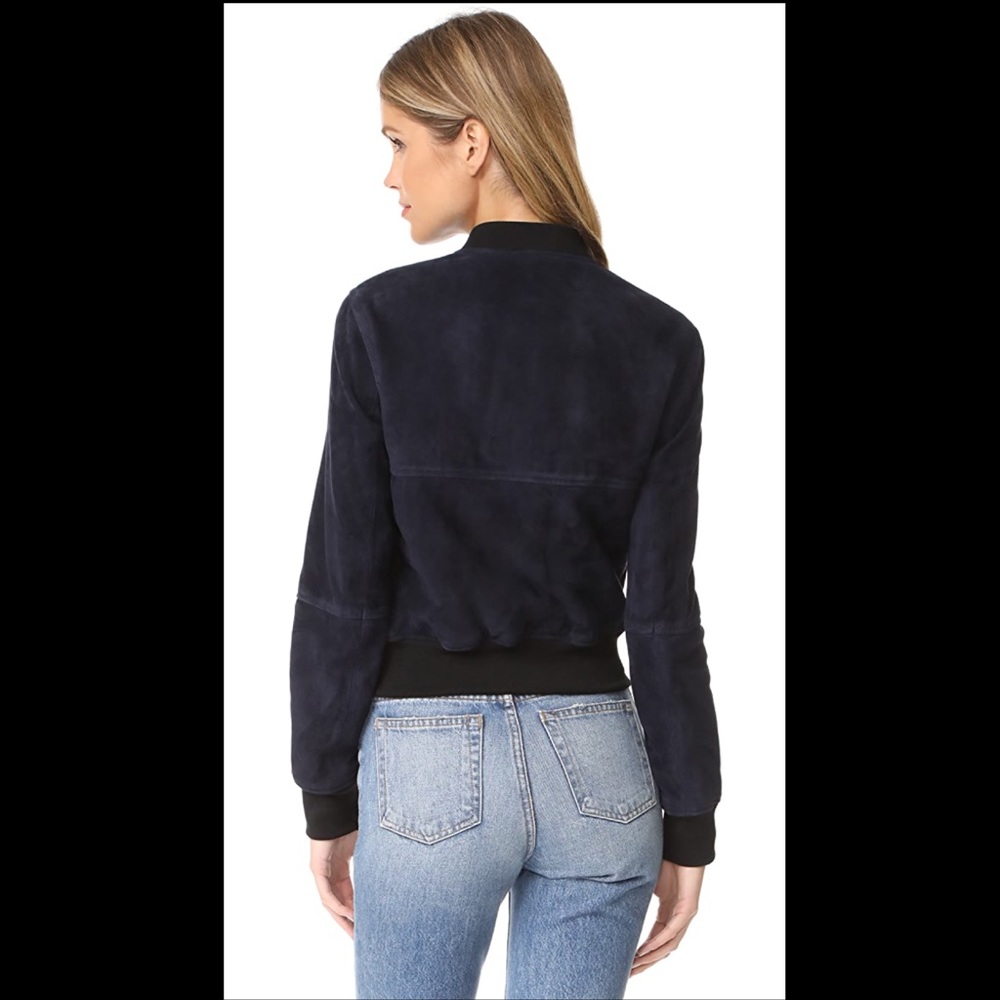 Theory suede leather bomber jacket - Picture 4 of 7